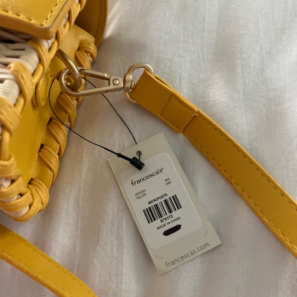 Mini Straw Crossbody Purse Yellow - Picture 8 of 11